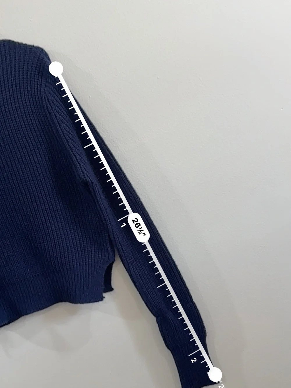 Navy Cropped Ribbed Turtleneck Sweater